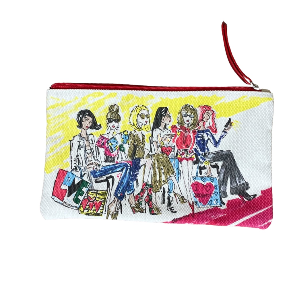 Brighton 2018 “City Girls Fashionistas” Canvas Zipper Pouch NWOT